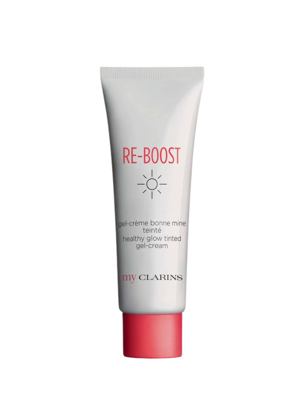 Clarins Re-Boost gel-creme bottle on a white background monza outlet, Shein outlet, monza fashion