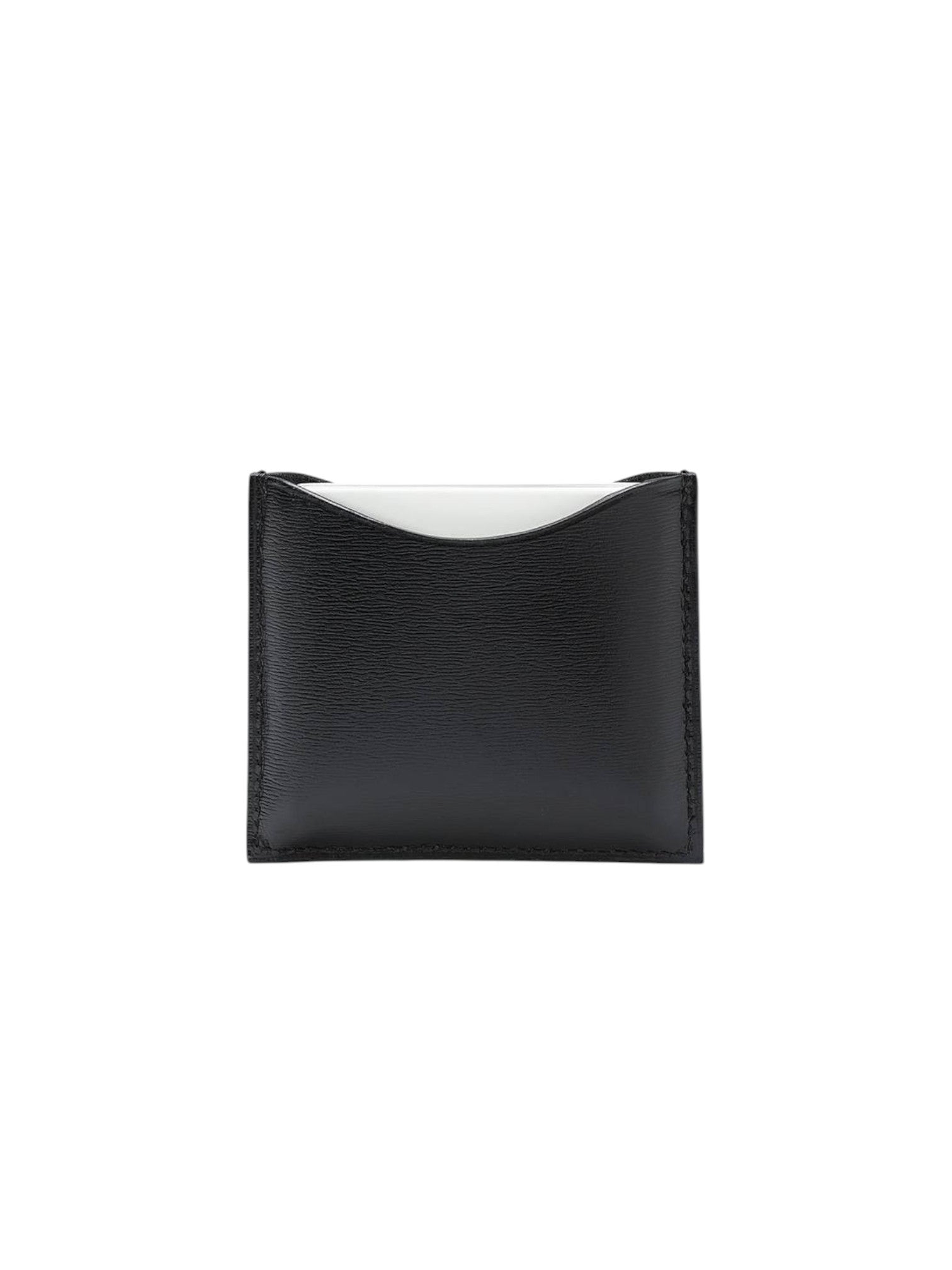 Black leather cardholder on a white background