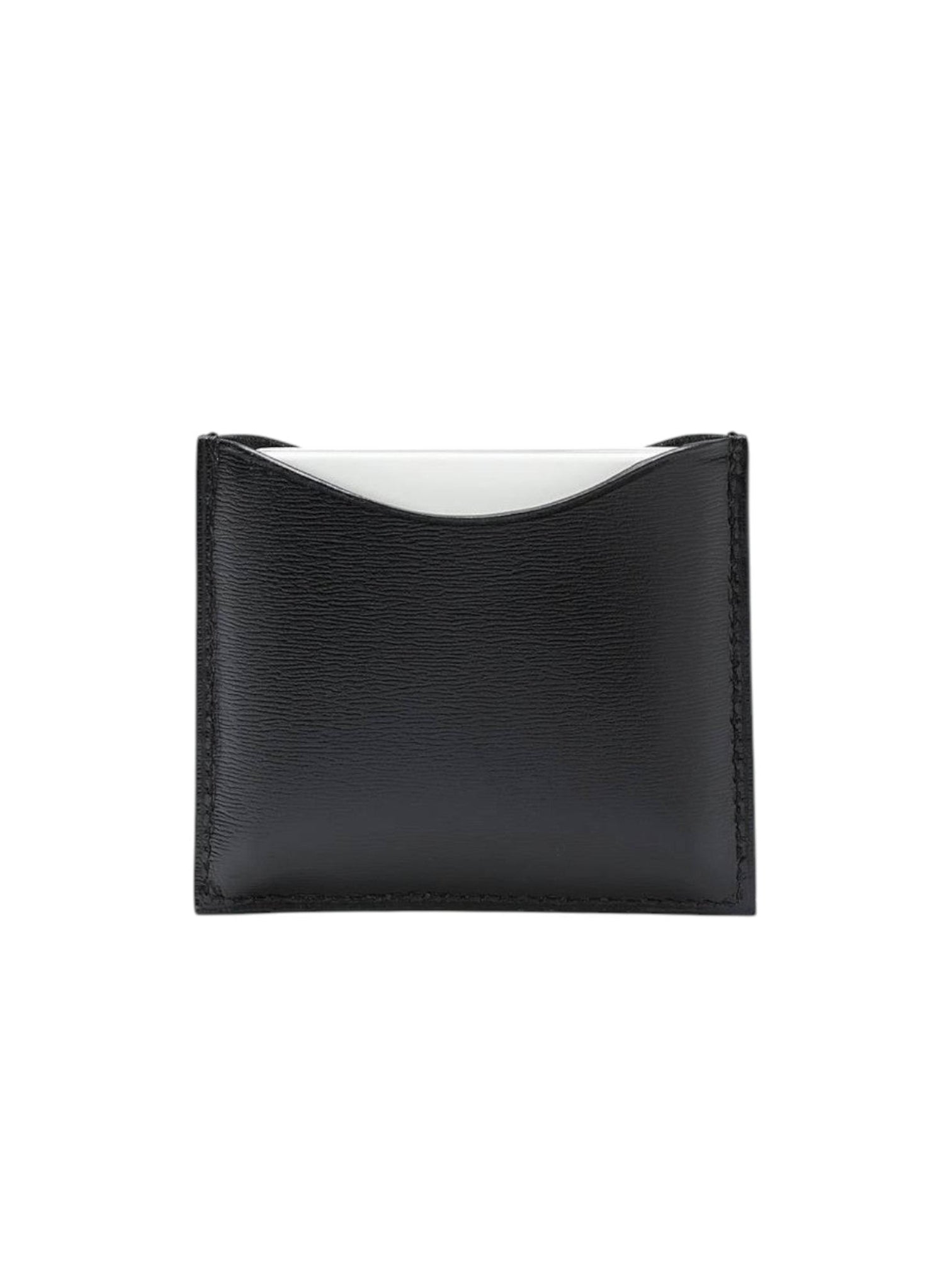 Black leather cardholder on a white background