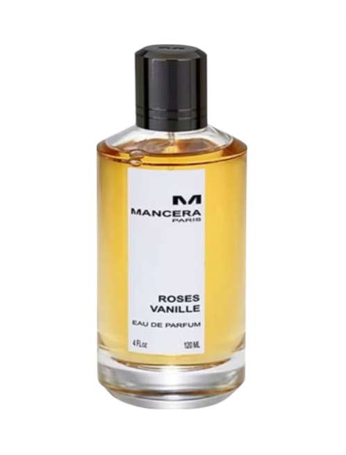 Mancera Roses Vanille perfume bottle on a white background Monza Outlet