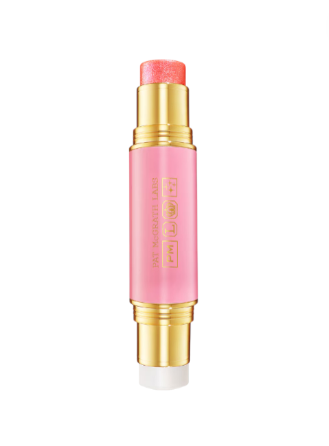Pink and gold cosmetic stick on a white background. Pat McGrath Labs Monza Outlet