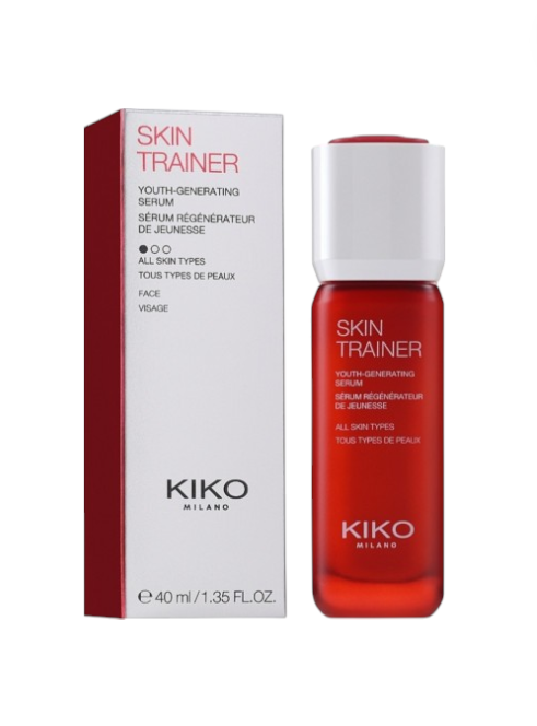 Kiko Milano Skin Trainer serum bottle and packaging on a white background Kiko Milano Monza Outlet