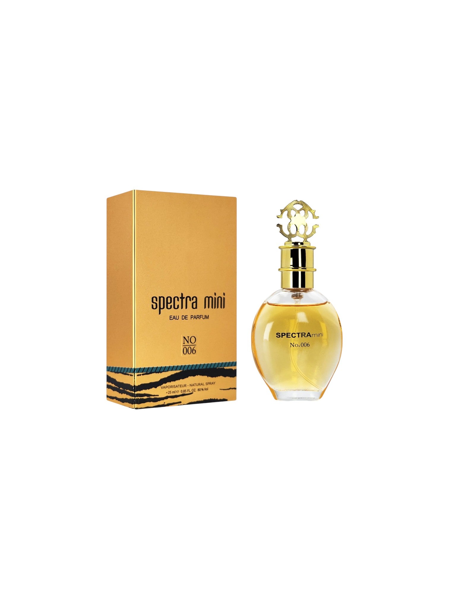 Spectra mini perfume bottle and packaging on a white background. Spectra Mini, Monza Outlet, Monza Fashion, Shein Outlet