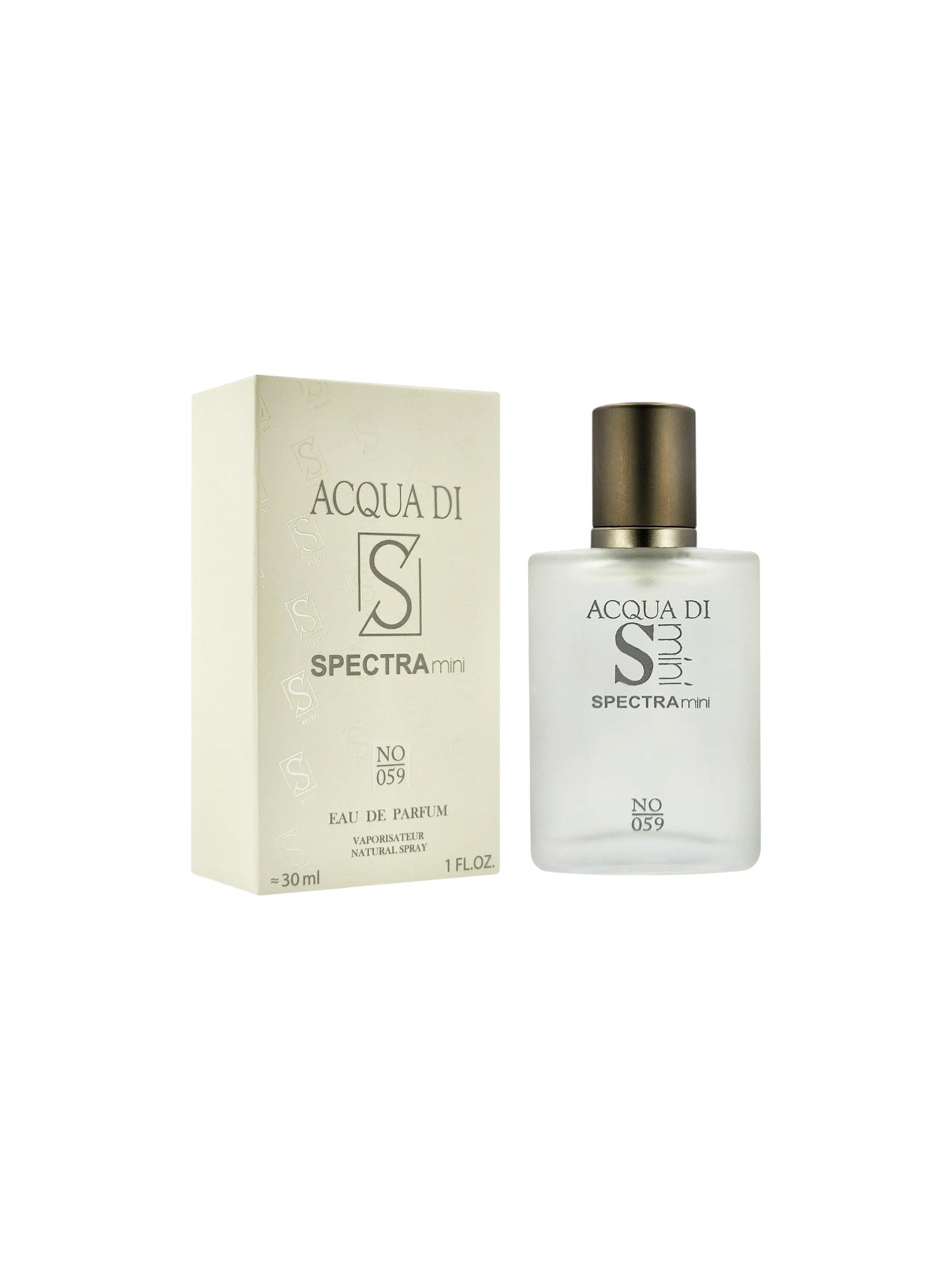 Acqua di S Spectrums perfume bottle and packaging on a white background. Spectra Mini, Monza Outlet, Monza Fashion, Shein Outlet