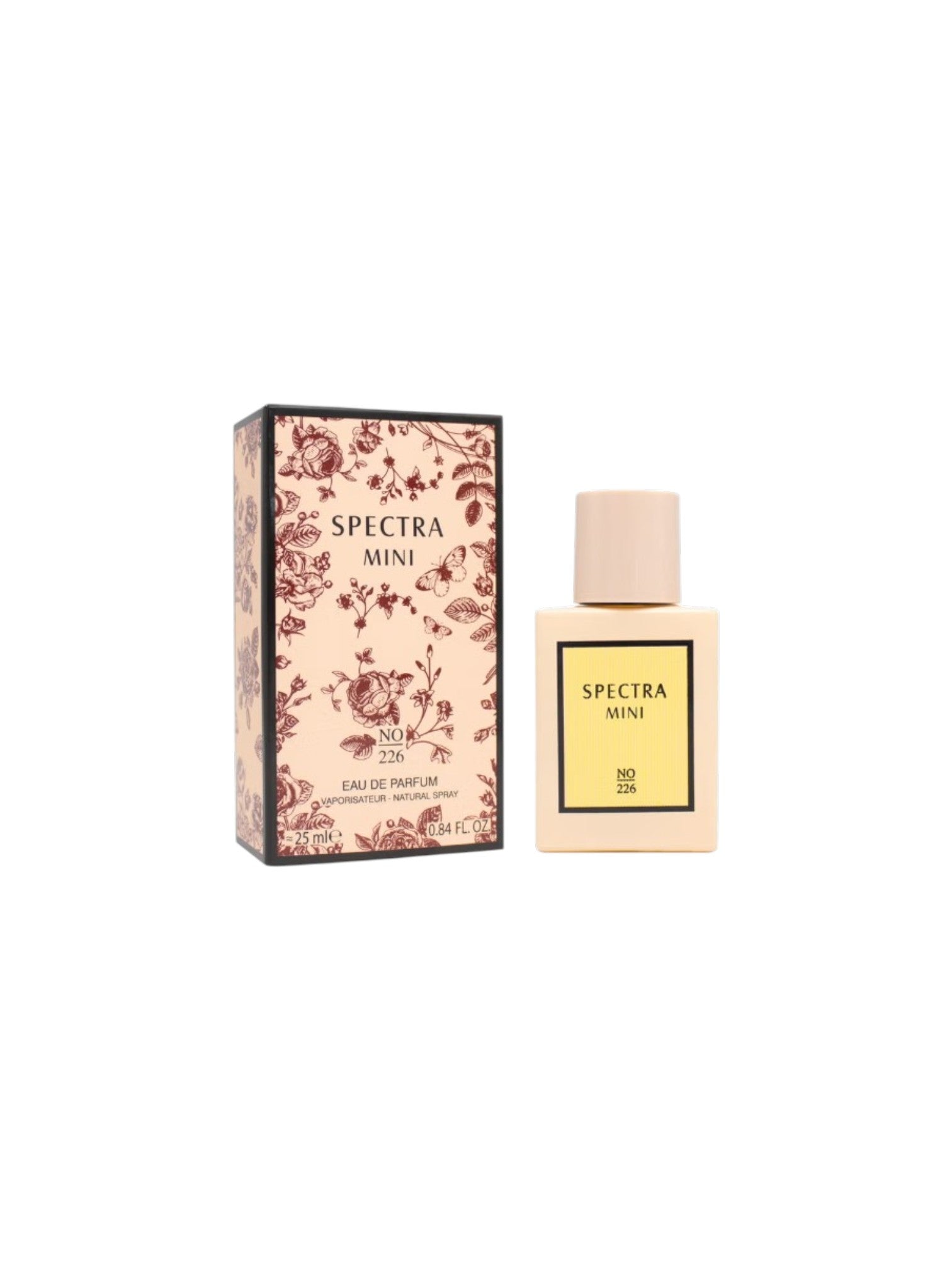 Spectra Mini perfume bottle and packaging on a white background. Spectra, Monza Outlet, Monza Fashion, Shein Outlet