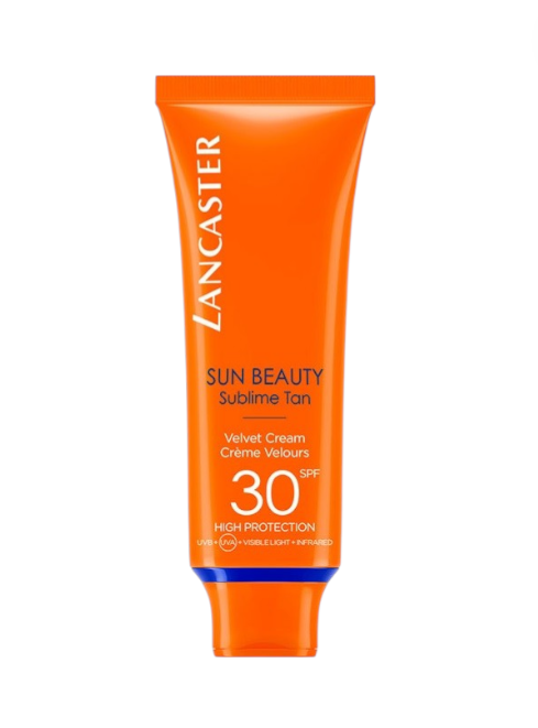 Lancaster Sun Beauty sunscreen tube on a white background Lancaster Monza Outlet