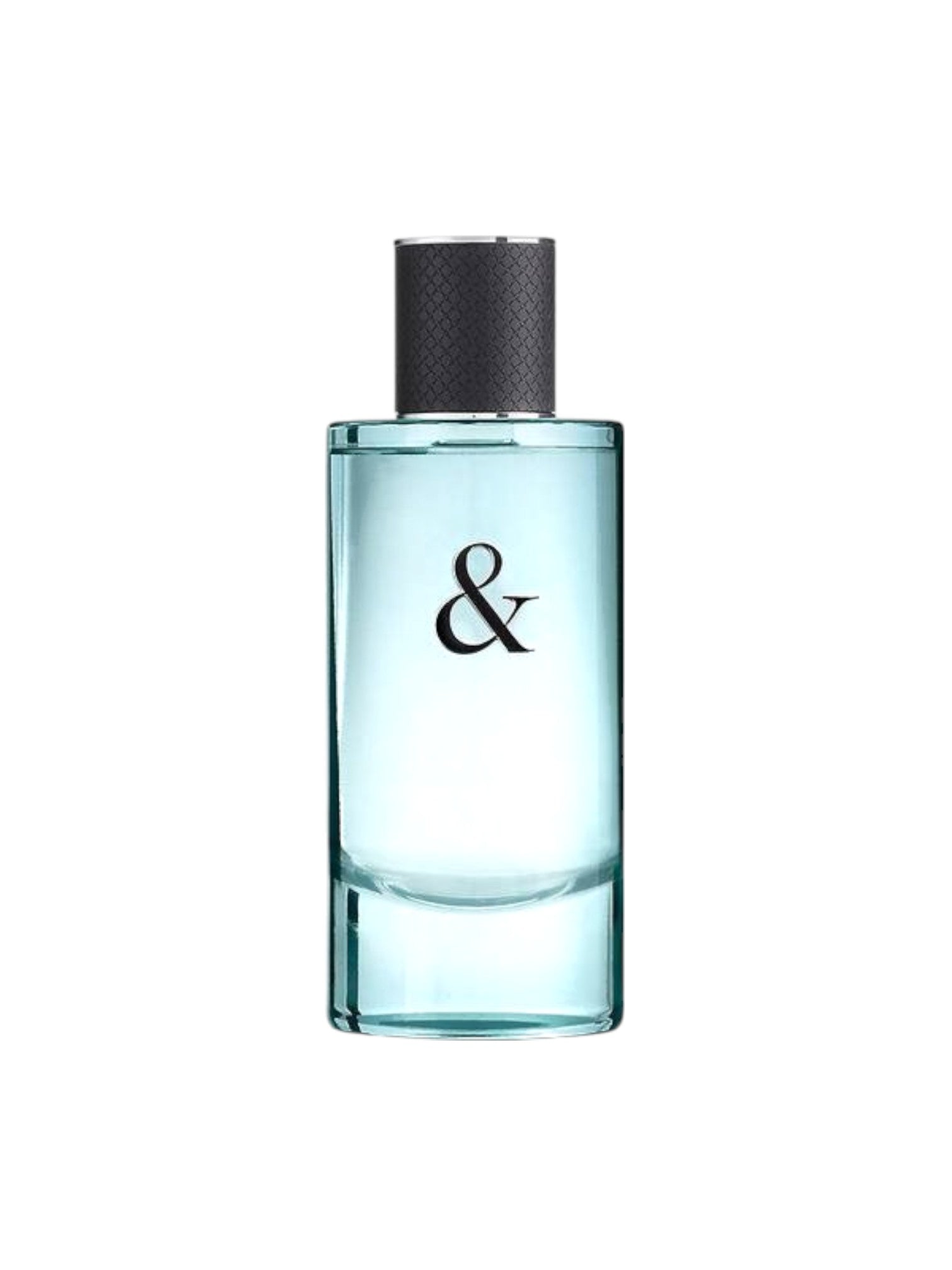 Clear perfume bottle with black cap on a white background Monza Outlet