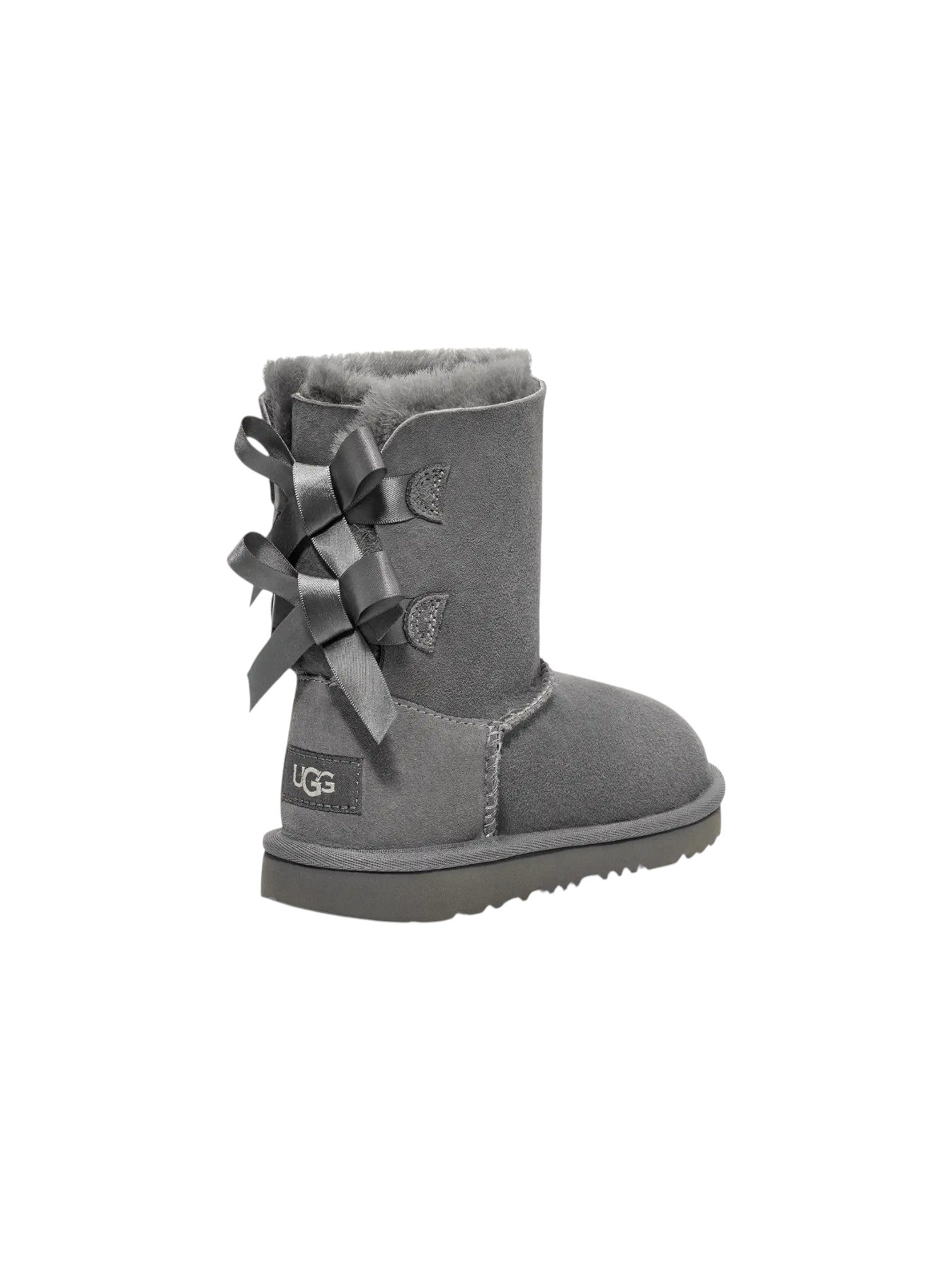 Gray UGG boot with a bow on a white background. UGG, Monza Outlet, Monza Fashion, Shein Outlet