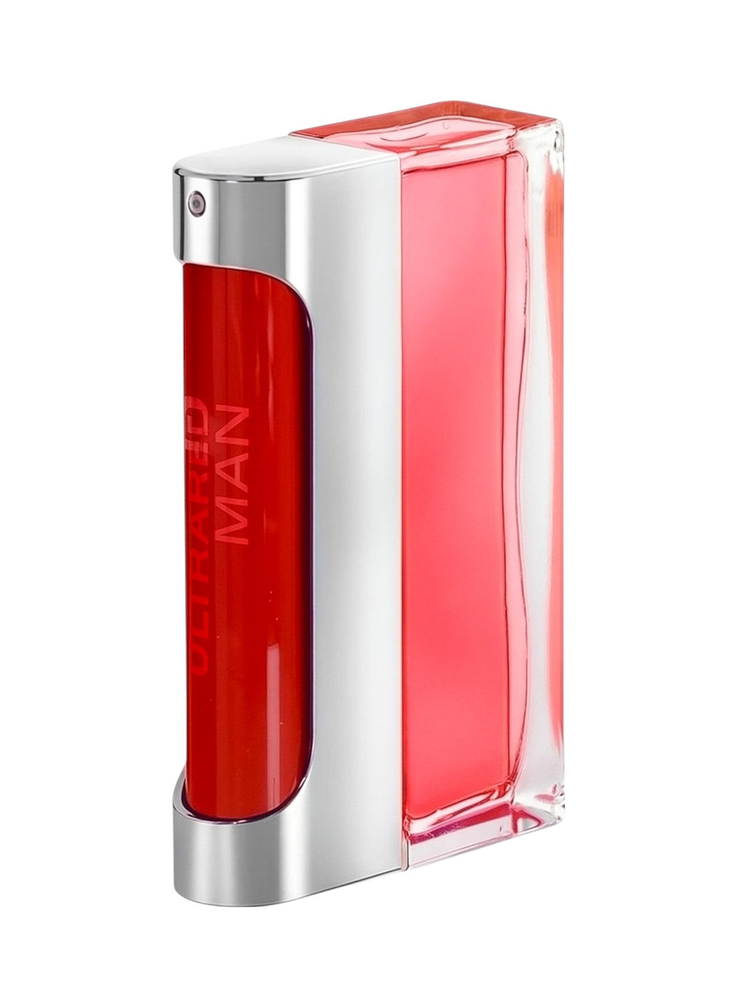 Red and silver cylindrical container with 'Man' branding on a white background