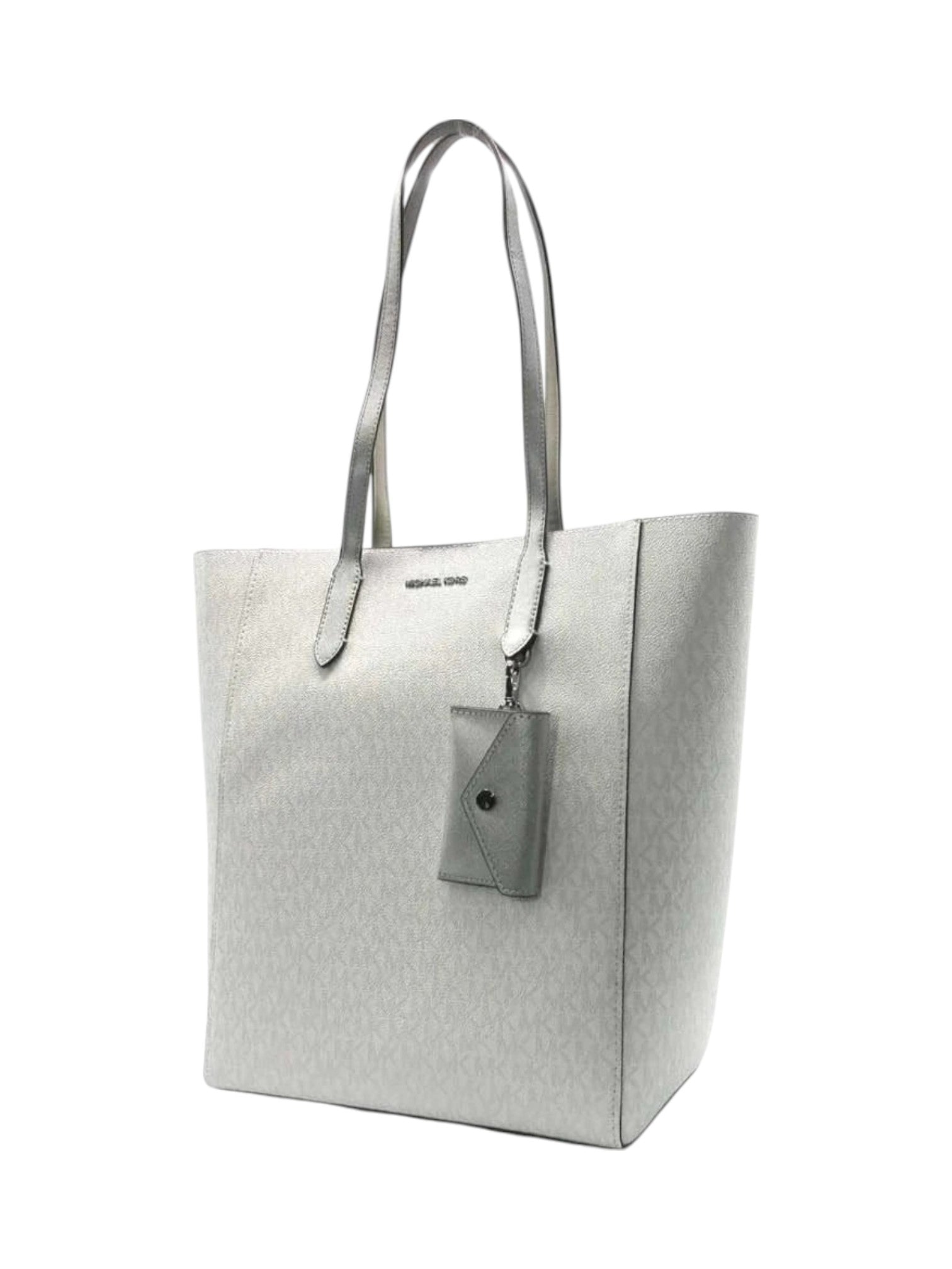 Gray tote bag with a tag on a white background Michael Kors Monza Outlet