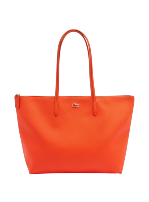 Orange tote bag with a brand logo on a white background Lacoste Monza Outlet Monza Italy