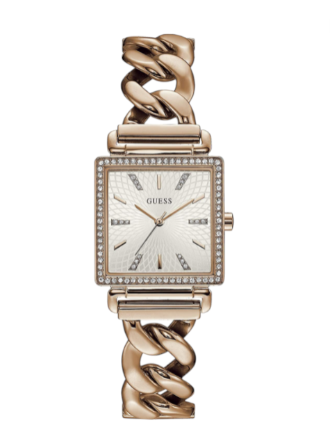 Gold watch with a decorative band on a white background monza outlet, Shein outlet, monza fashion