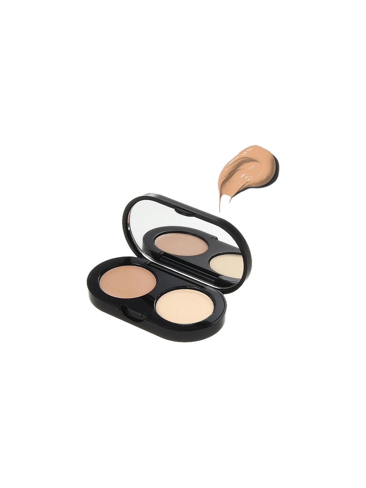 Makeup compact with three shades of cream on a white background. Bobbi Brown, Monza Outlet, Monza Fashion, Shein Outlet