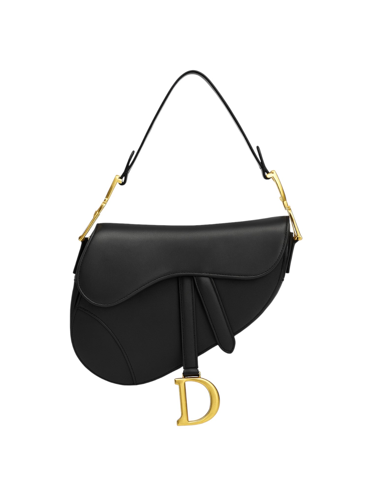 Black saddle bag with gold accents on a white background monza outlet, Shein outlet, monza fashion