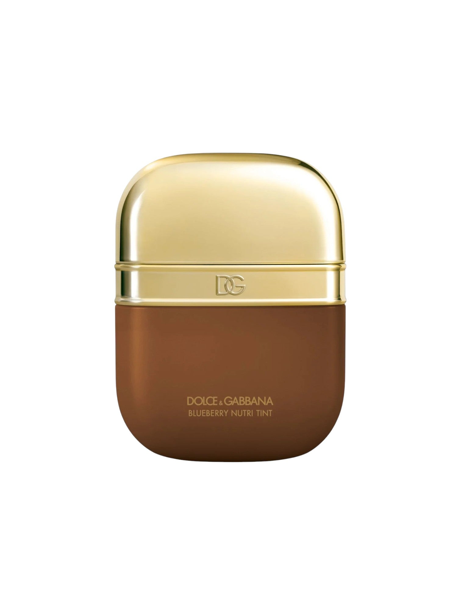 Dolce Gabbana Blueberry Nutrie Tint hair color bottle with a metallic gold cap and a dark brown body, shown on a plain white background. Dolce & Gabbana, Monza Outlet, Monza Fashion, Shein Outlet