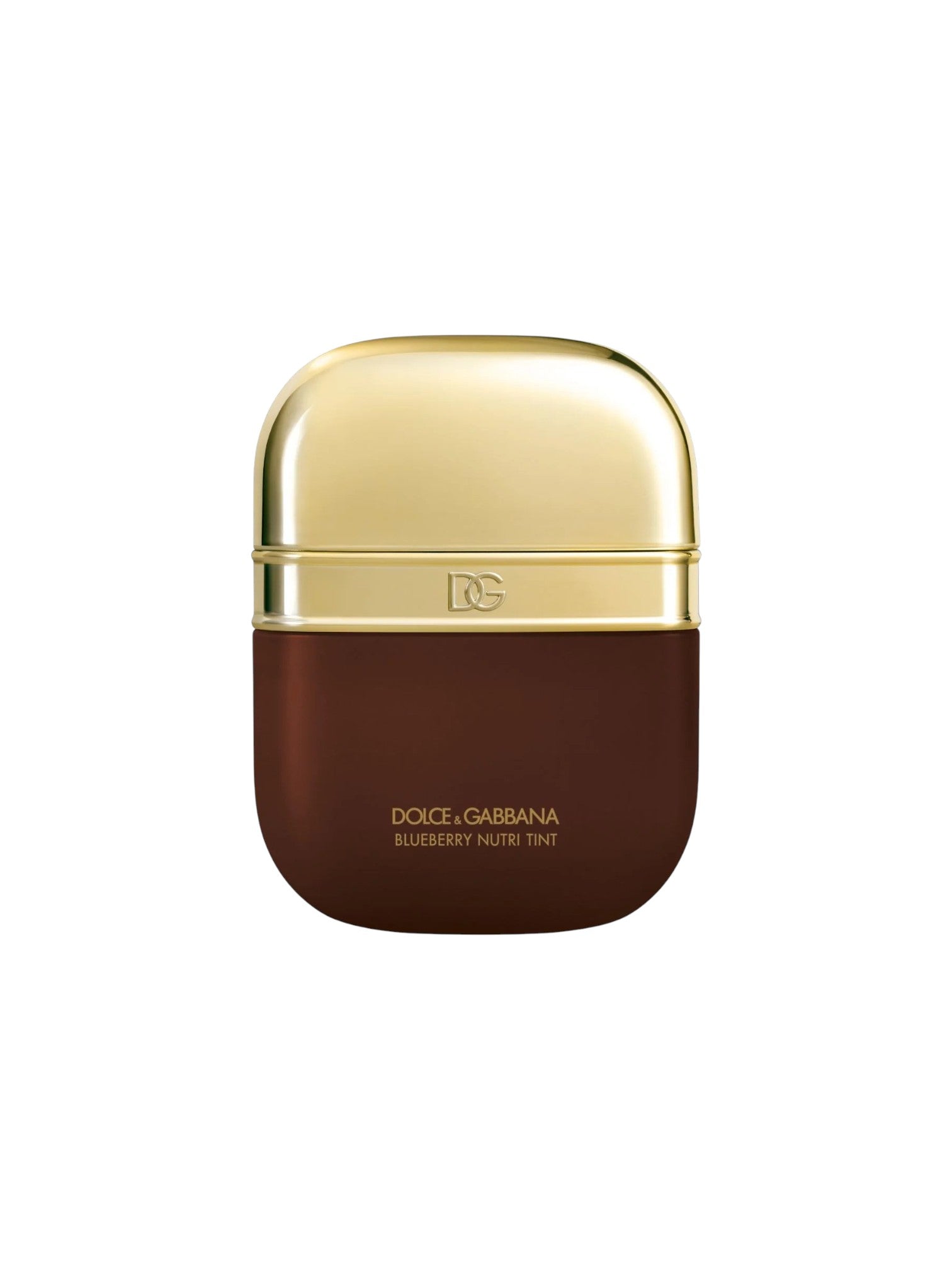 Dolce & Gabbana Ruberie Nole Tint in a dark brown bottle with a shiny gold cap, centered on a plain white background. Dolce & Gabbana, Monza Outlet, Monza Fashion, Shein Outlet