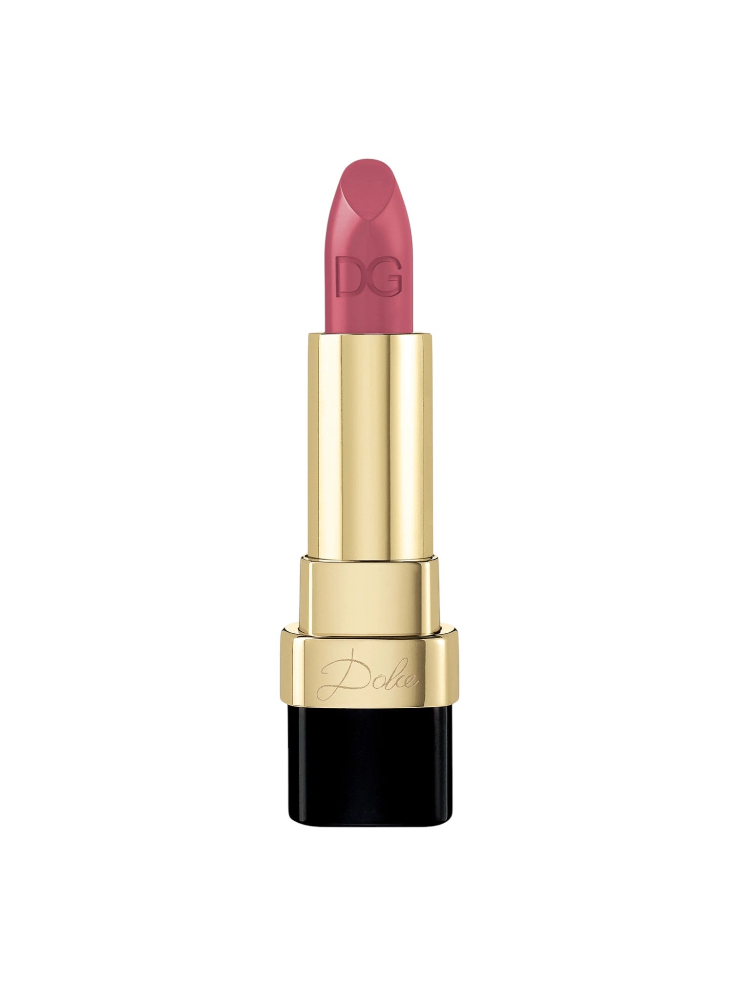 Lipstick with gold casing and black base on a white background Dolce Gabbana Monza Outlet
