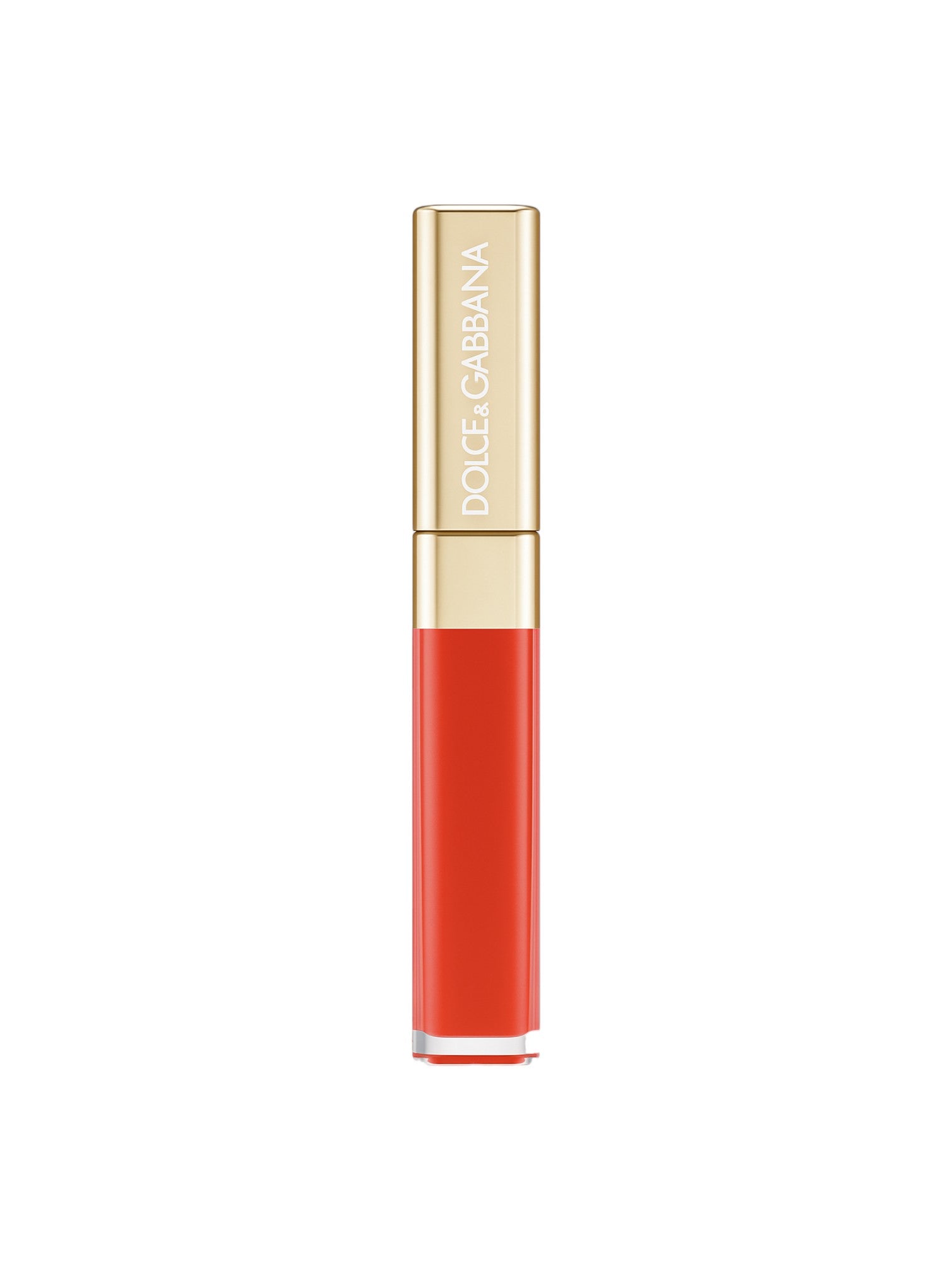 Dolce & Gabbana lip gloss with red shade and gold cap on white background Dolce Gabbana Monza Outlet