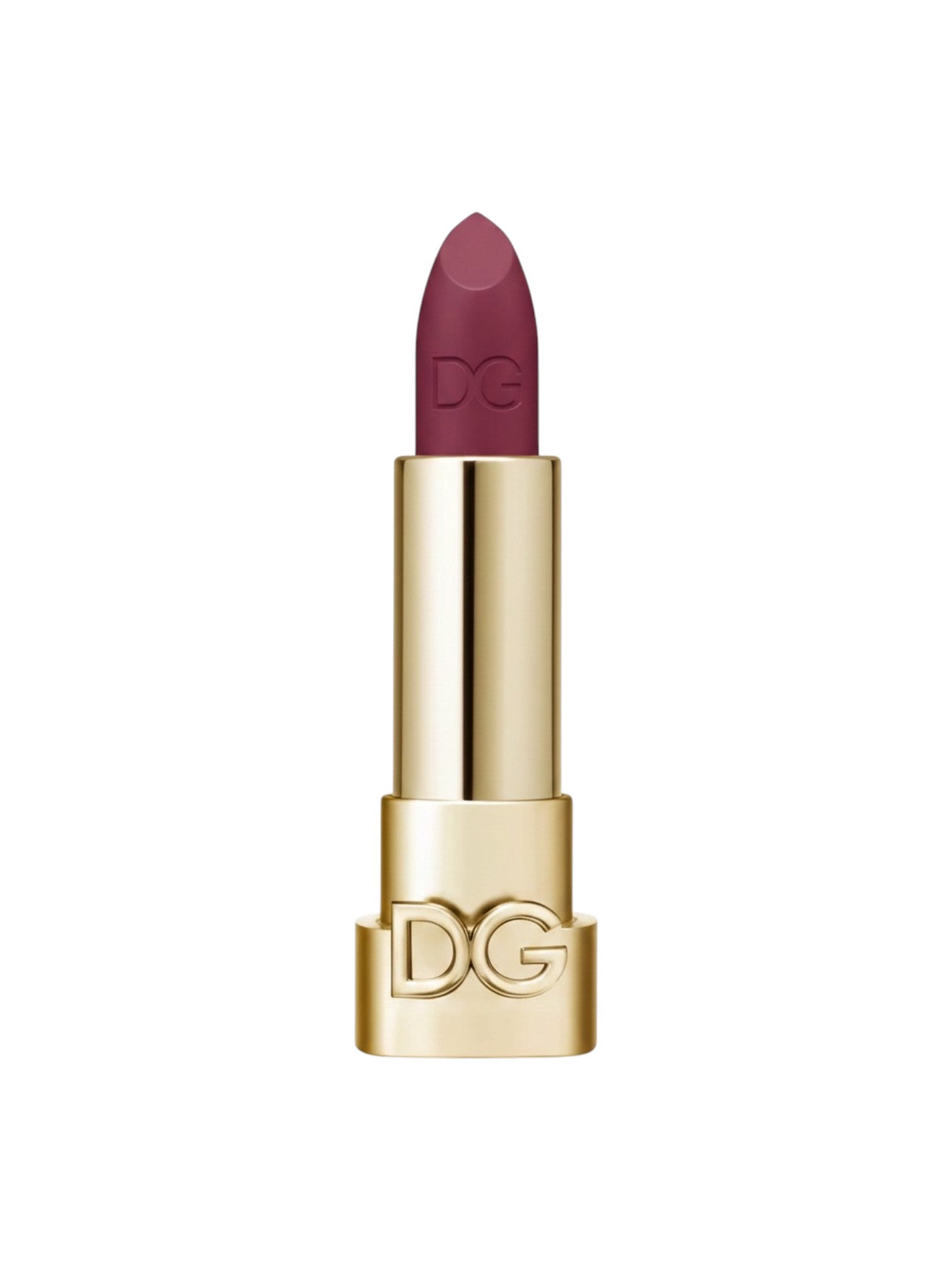 Lipstick with gold casing and visible brand logo on a white background. Dolce & Gabbana, Monza Outlet, Monza Fashion, Shein Outlet