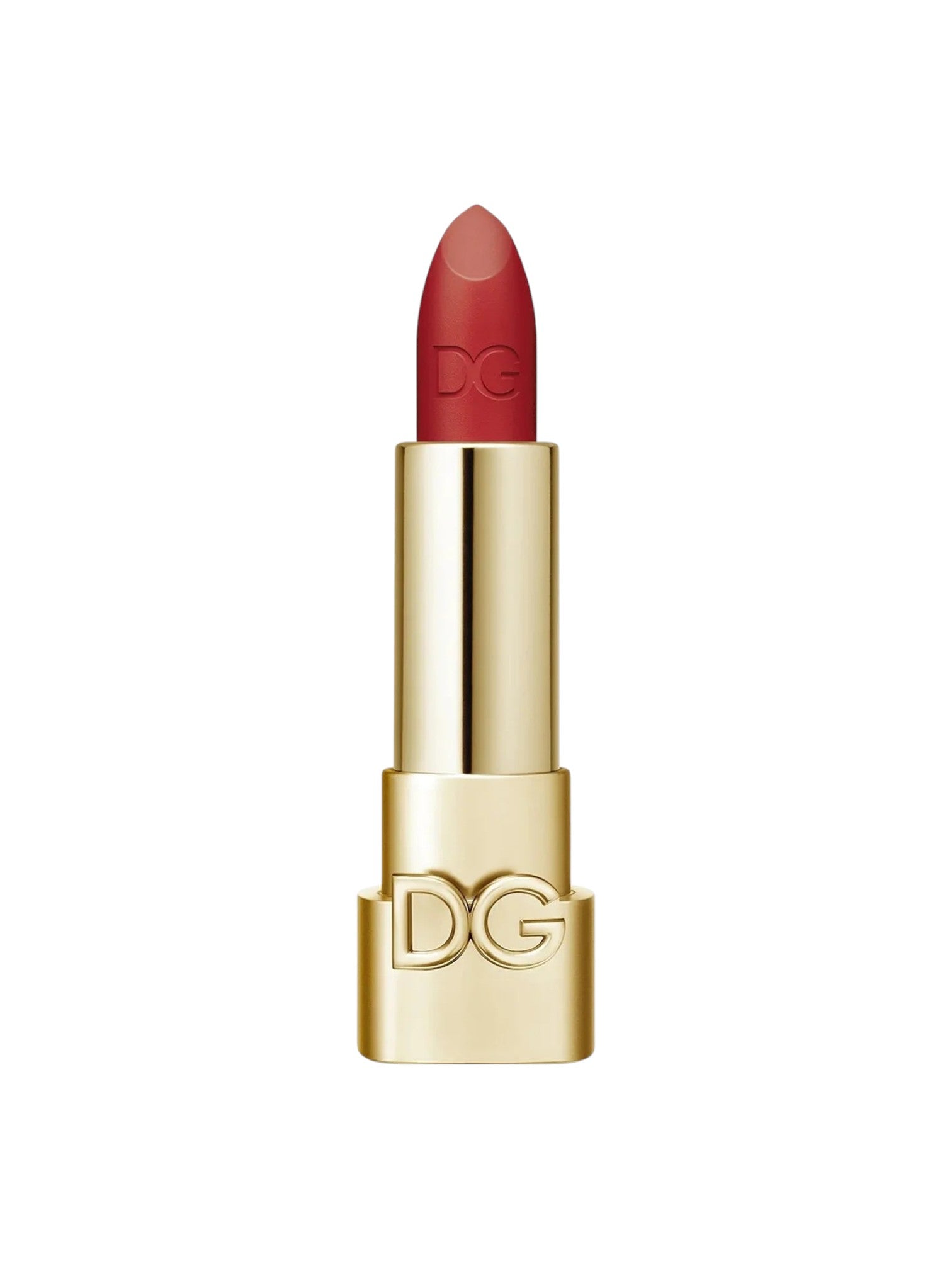 Red lipstick with gold casing on a white background Dolce Gabbana Monza Outlet