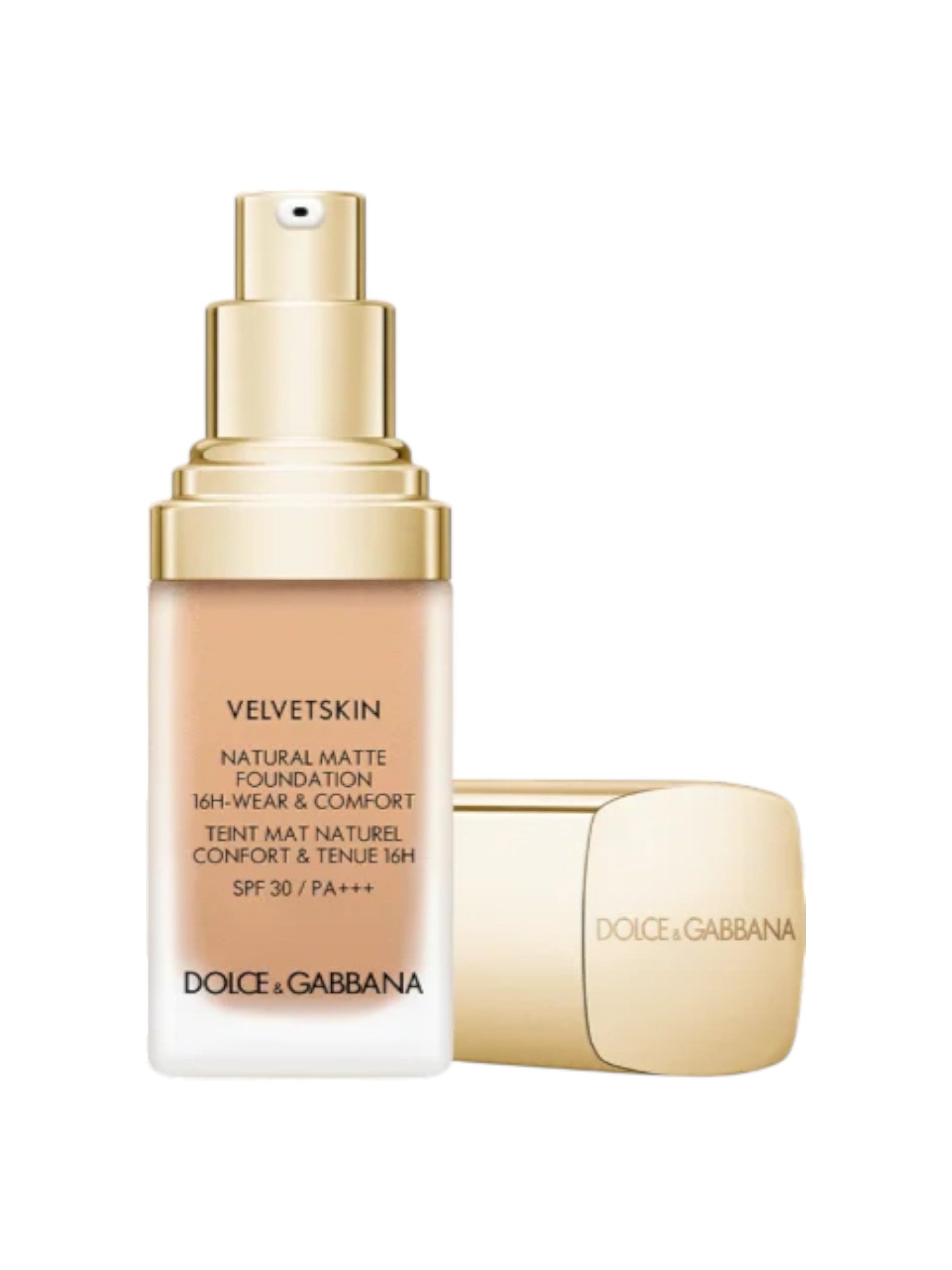 Dolce & Gabbana Velvetskin foundation bottle on a white background Dolce Gabbana Monza Outlet