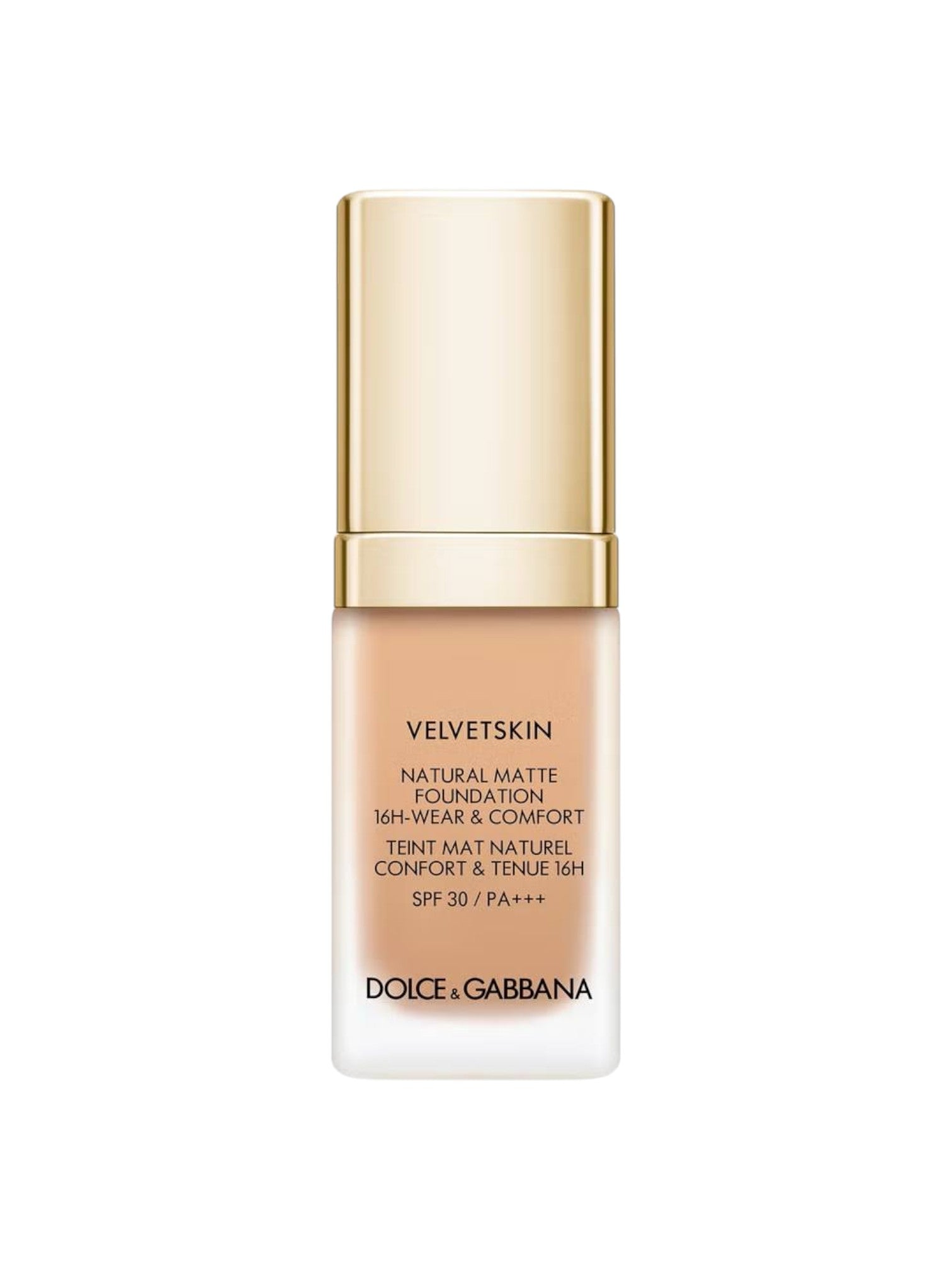 Dolce & Gabbana Velvetskin foundation bottle on a white background Dolce Gabbana Monza Outlet