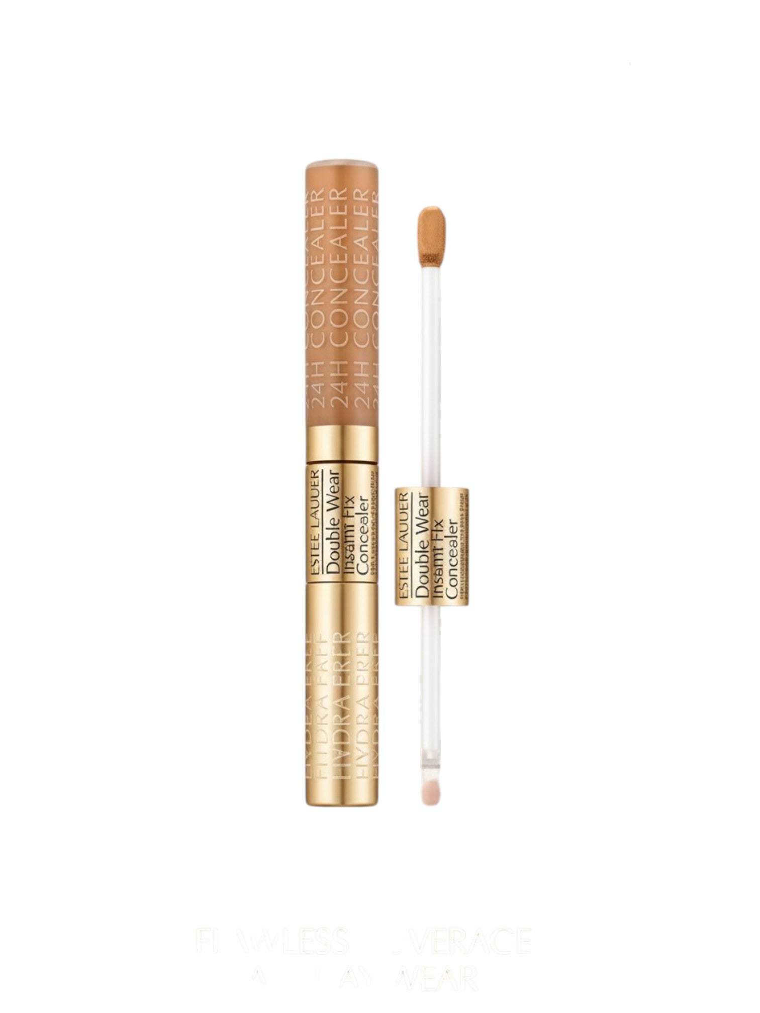 Makeup concealer with applicator on a white background. Estée Lauder, Monza Outlet, Monza Fashion, Shein Outlet