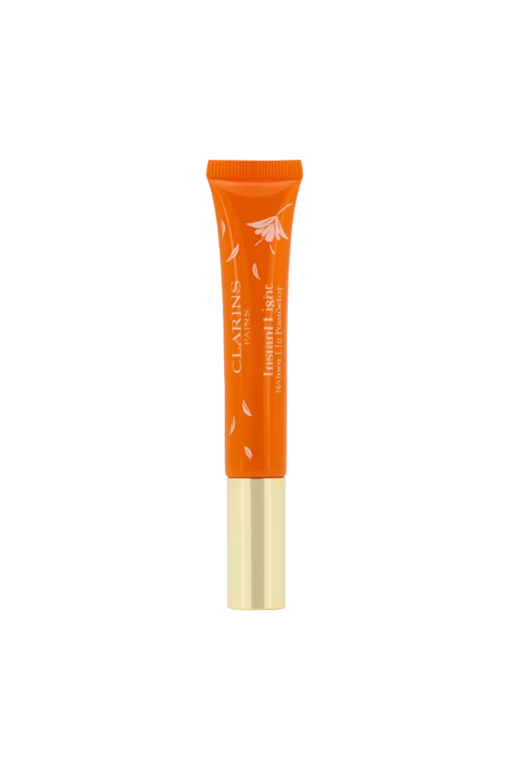 Clarins lip balm tube with orange packaging on a white background monza outlet, Shein outlet, monza fashion