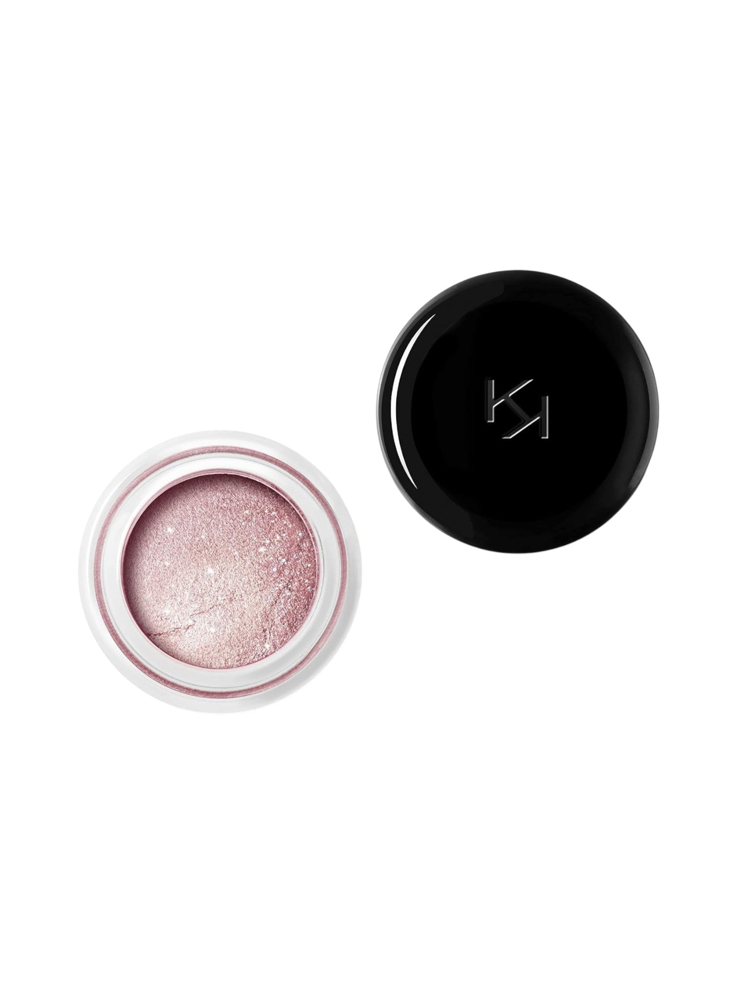 Makeup product with pink shade and black lid on a white background. Kiko, Monza Outlet, Monza Fashion, Shein Outlet