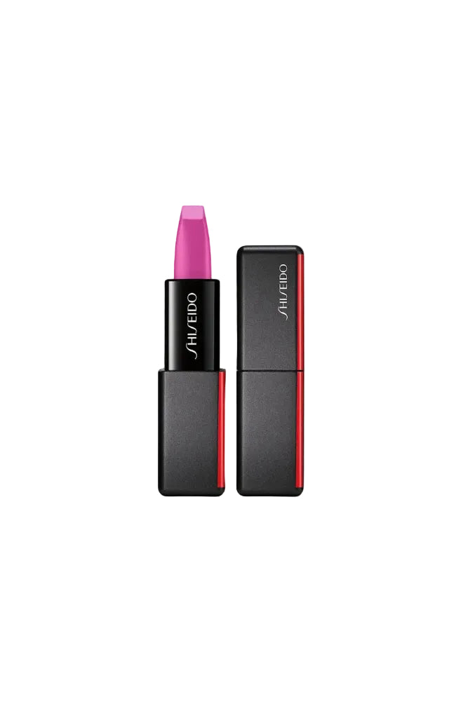 Shiseido lipstick with pink cap and black case on a white background Monza Outlet