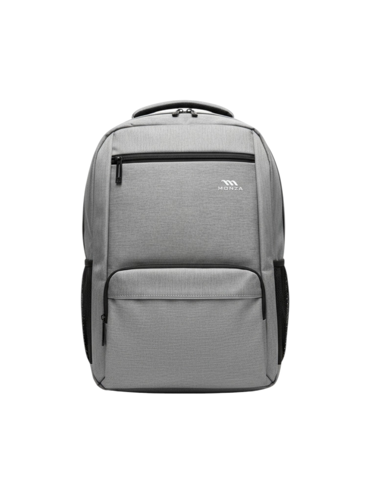 Gray backpack with a brand logo on a white background. Monza Italy, Monza Outlet, Monza Fashion, Shein Outlet