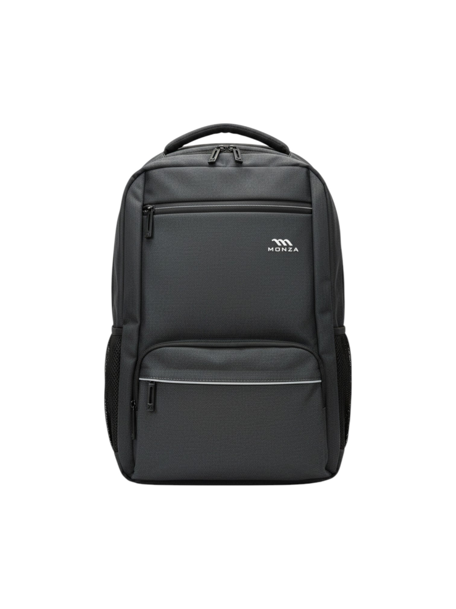 Black backpack with a brand logo on a white background. Monza Italy, Monza Outlet, Monza Fashion, Shein Outlet