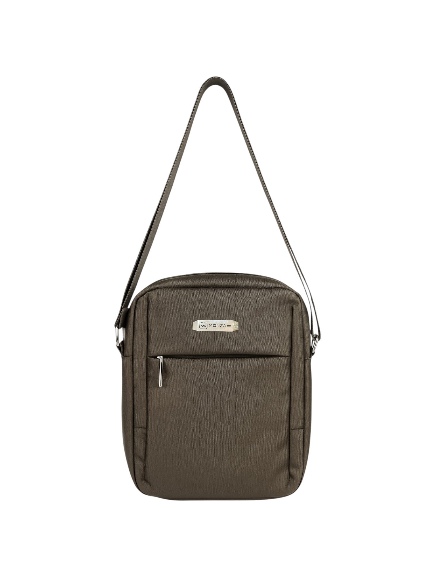 Brown crossbody bag with a visible brand logo on a white background. Monza Italy Monza Outlet