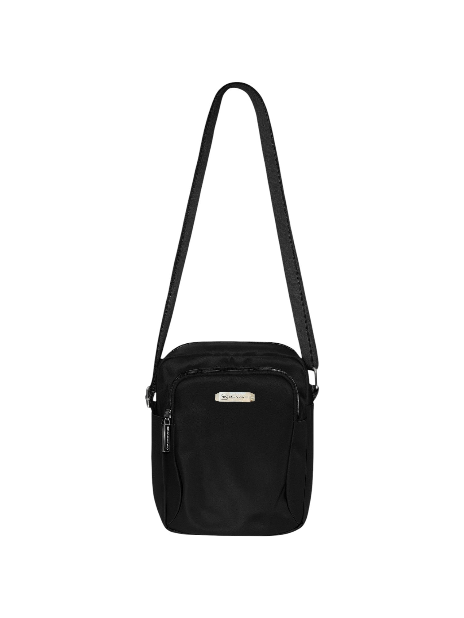 Black crossbody bag on a white background. Monza Italy Monza Outlet