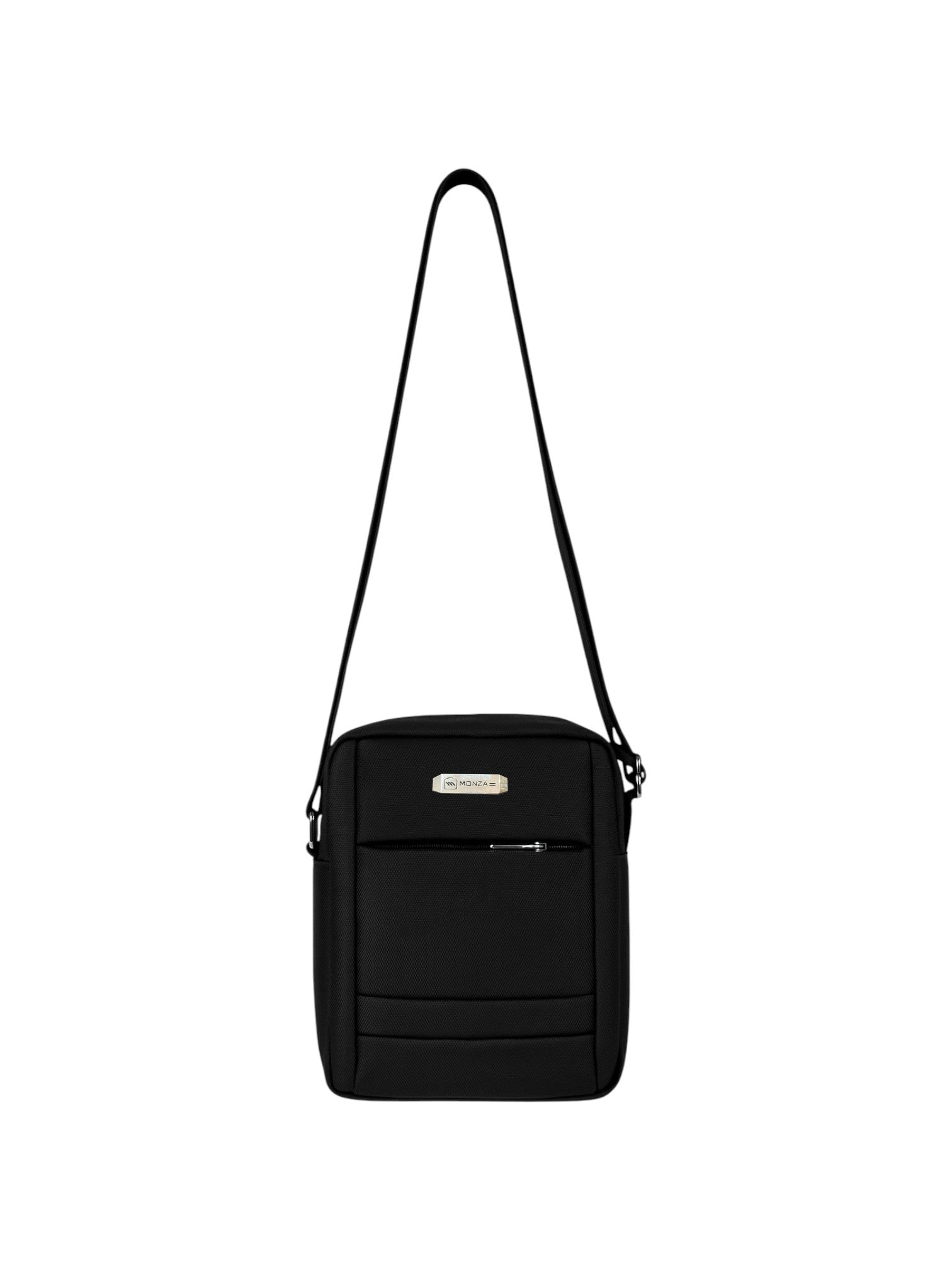 Black crossbody bag on a white background. Monza Italy Monza Outlet