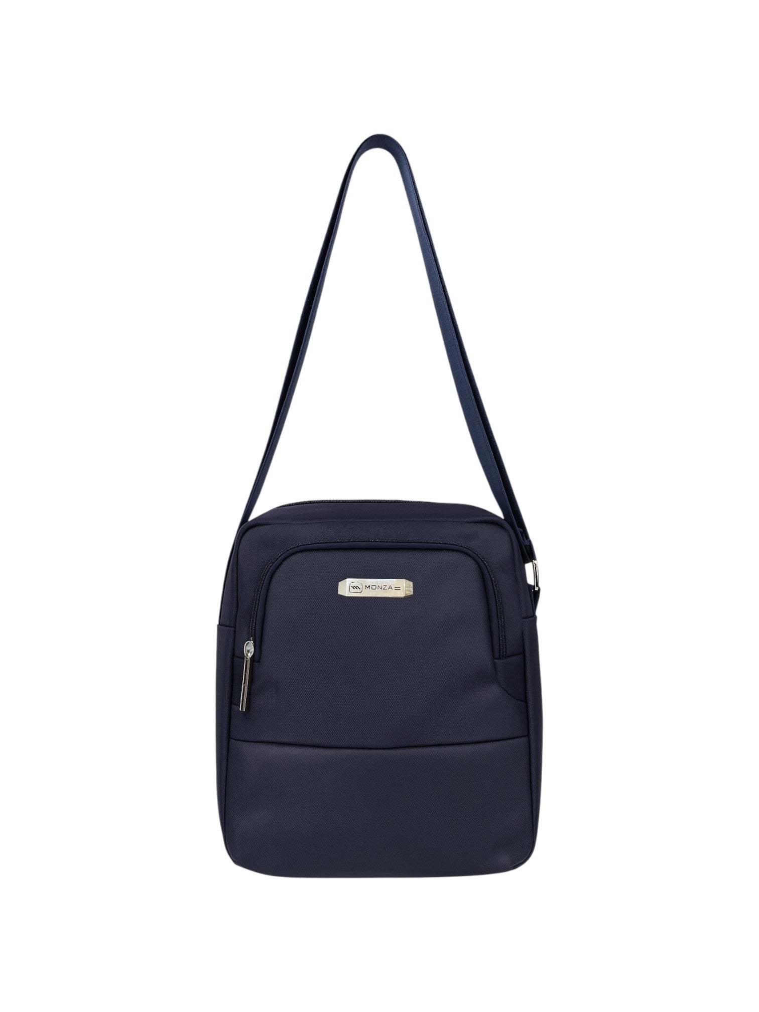 Navy blue crossbody bag on a white background. Monza Italy Monza Outlet