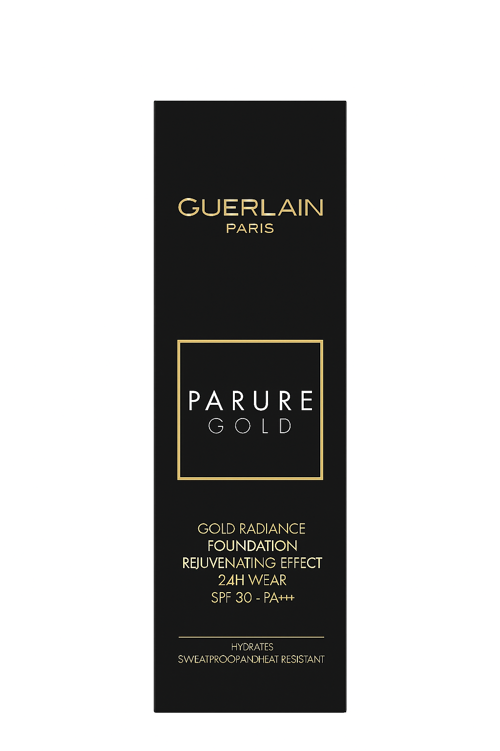 Guerlain Parure Gold foundation packaging on a white background. Monza Outlet
