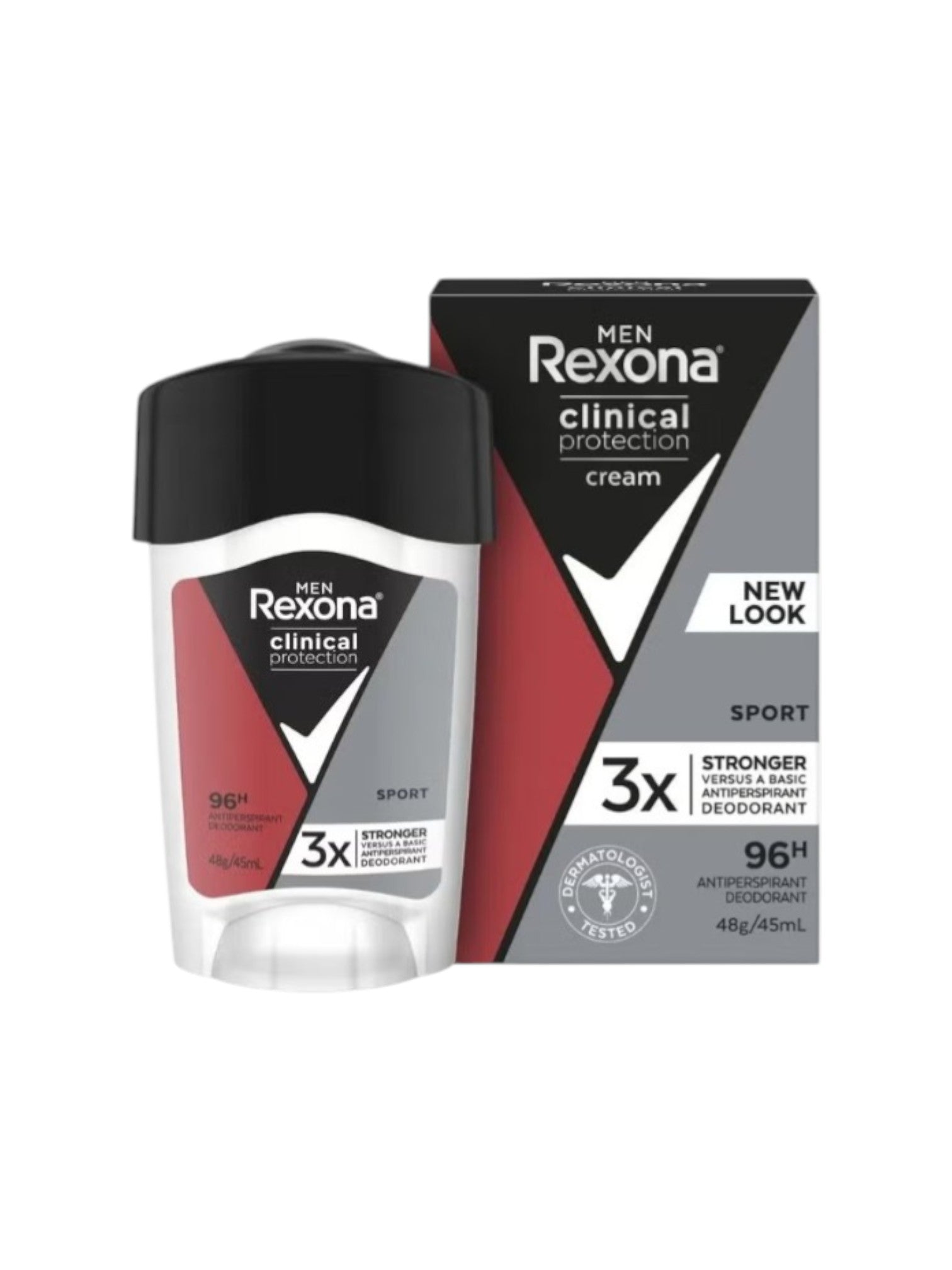 Rexona Men Clinical Protection deodorant and packaging on a white background. Rexona, Monza Outlet, Monza Fashion, Shein Outlet