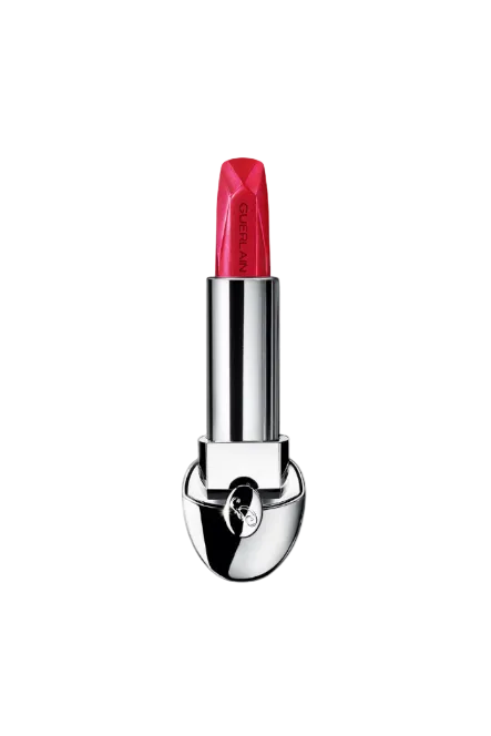 Red lipstick with silver casing on a white background. Guerlain Monza Outlet