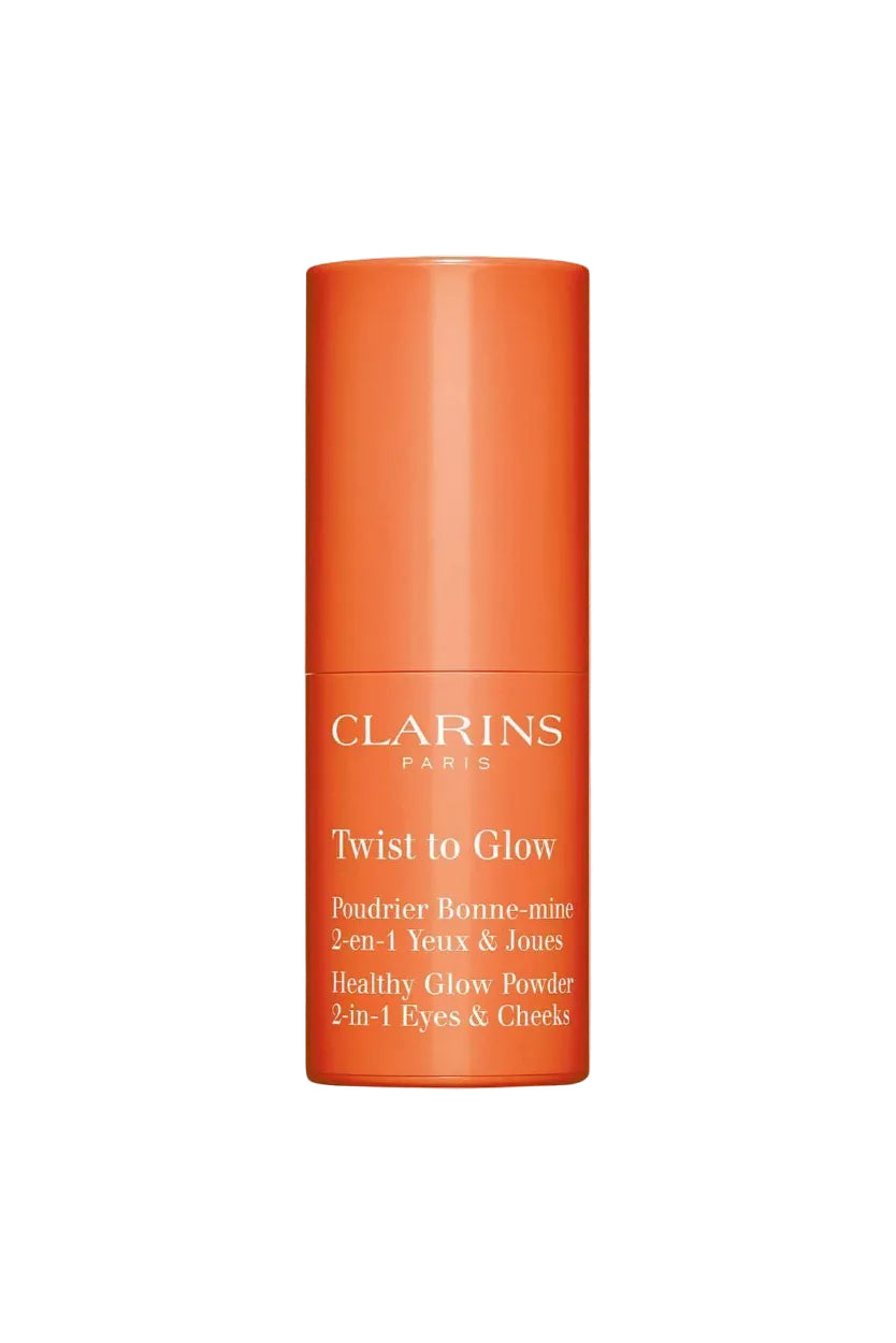 Orange Clarins skincare product on a white background monza outlet, Shein outlet, monza fashion