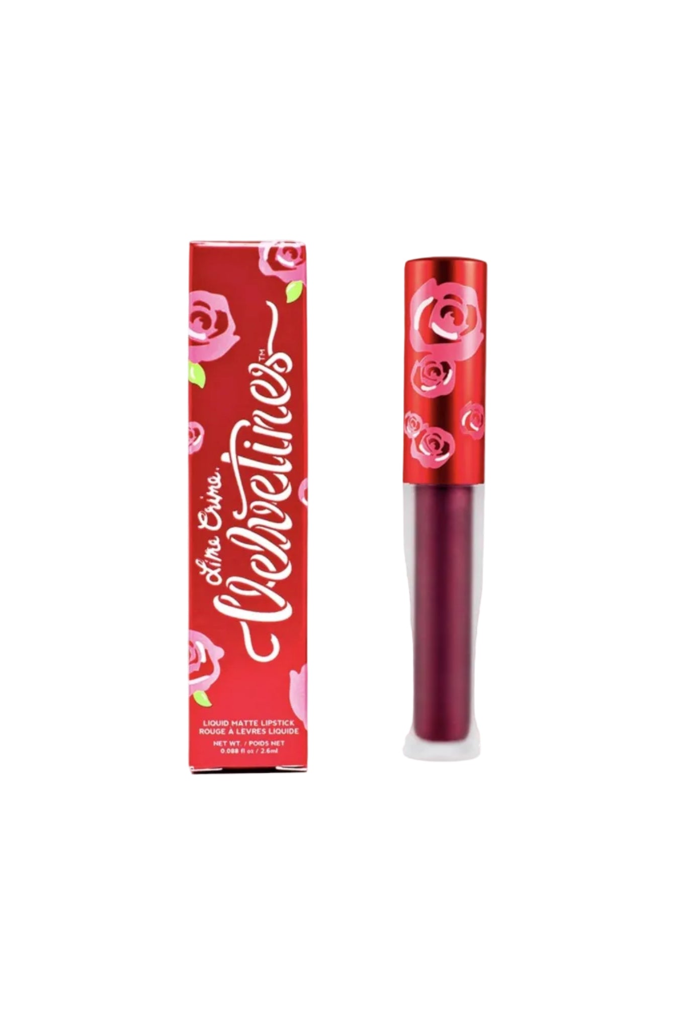 Red lipstick with floral design packaging on a white background Monza fashion outlet, monza outlet, shein outlet, shien outlet cosmetics, makeup, perfume
