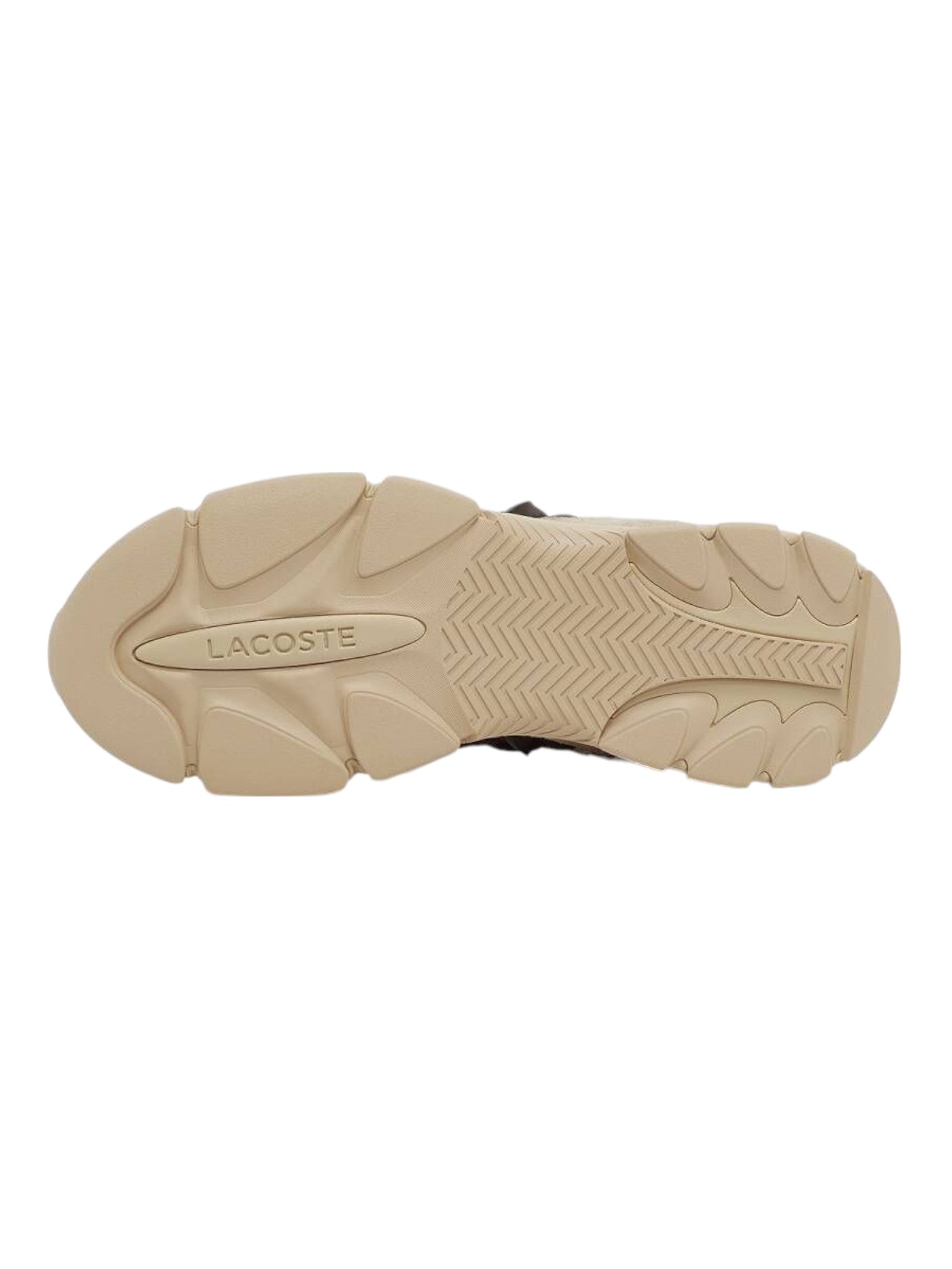 Beige shoe sole with Lacoste branding on a white background Lacoste Monza Outlet Monza Italy