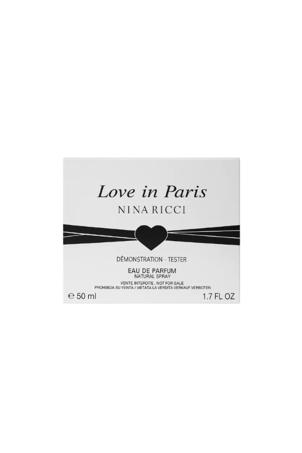 Nina Ricci Love in Paris perfume packaging on a white background Monza Outlet