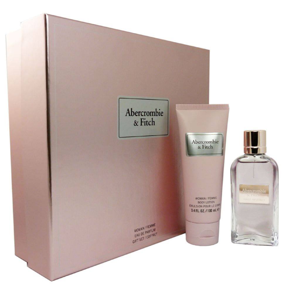 Abercrombie & Fitch perfume set with pink packaging on a white background Monza Outlet