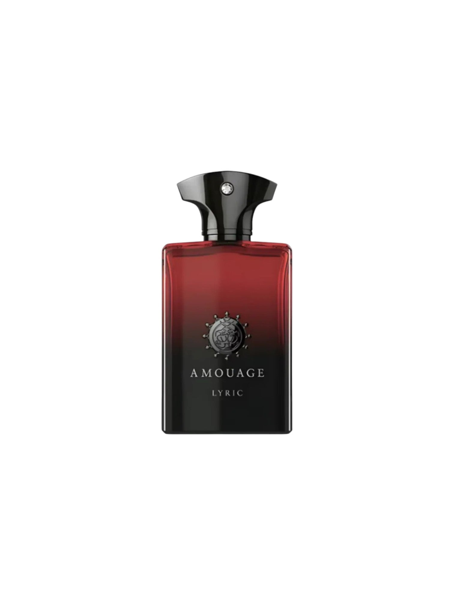 Amouage Lyric perfume bottle with a red and black design on a white background. Amouage, Monza Outlet, Monza Fashion, Shein Outlet
