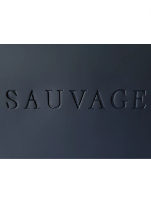 Dark blue background with 'SAUVAGE' text monza outlet, Shein outlet, monza fashion
