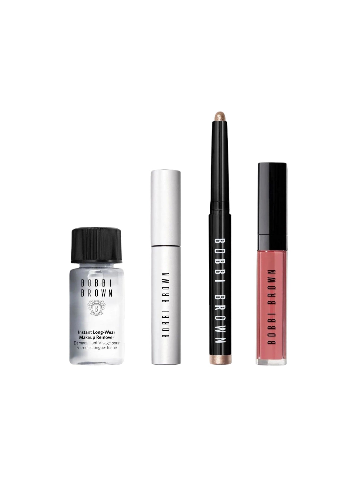 Set of Bobbi Brown makeup products on a white background. Bobbi Brown, Monza Outlet, Monza Fashion, Shein Outlet