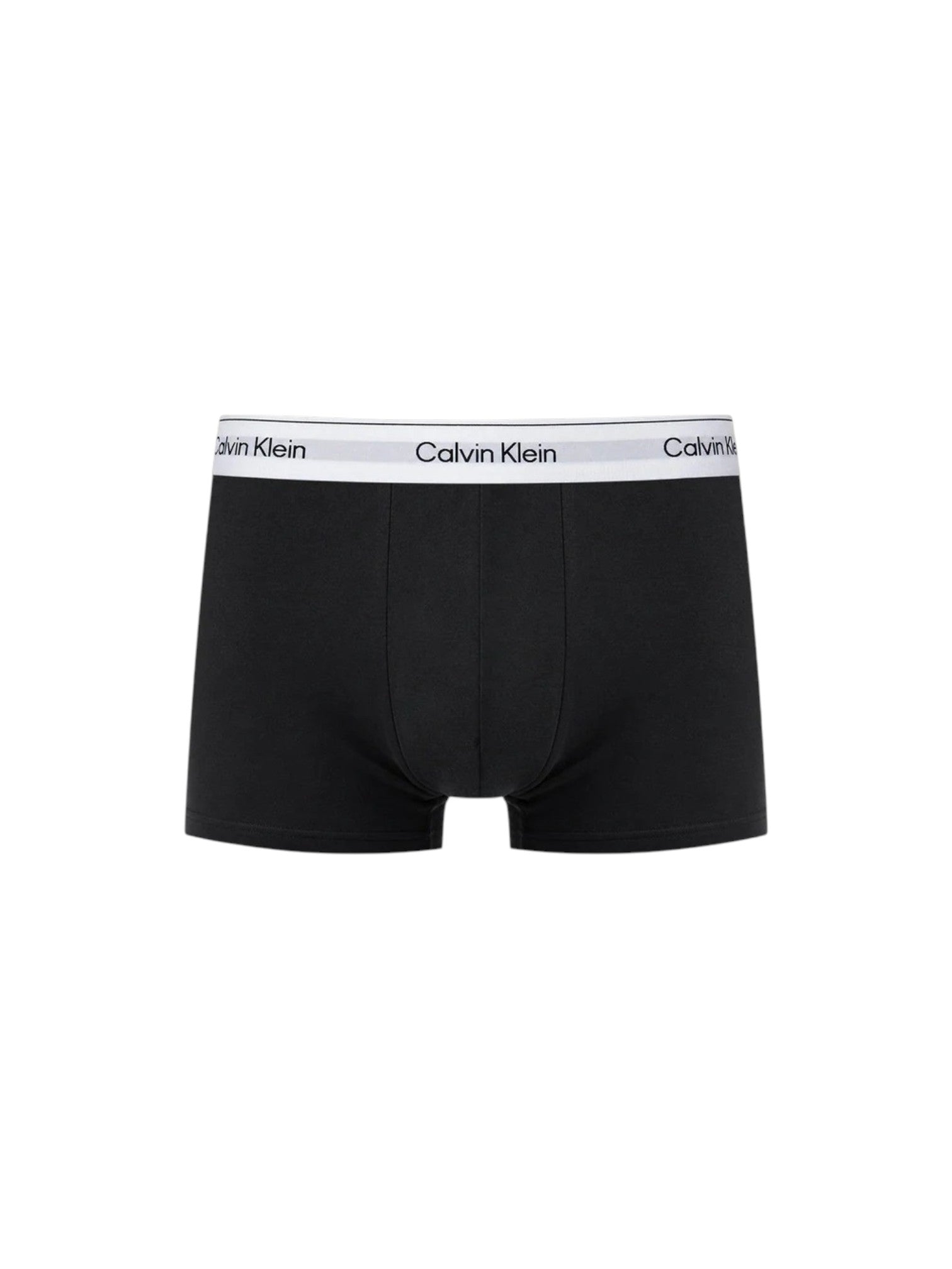 Calvin Klein Men’s Black Cotton Stretch Trunks 3-Pack (White Waistband)