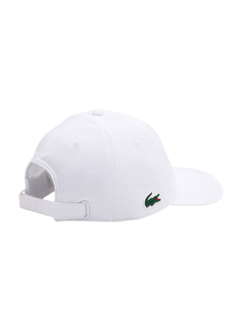 White cap with a green logo on a white background Lacoste Monza monza outlet, Shein outlet, monza fashion