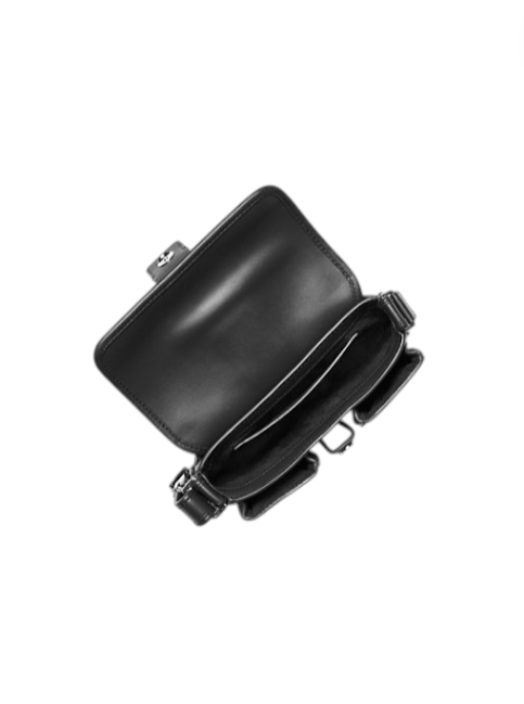 Black leather handbag on a white background monza outlet, Shein outlet, monza fashion